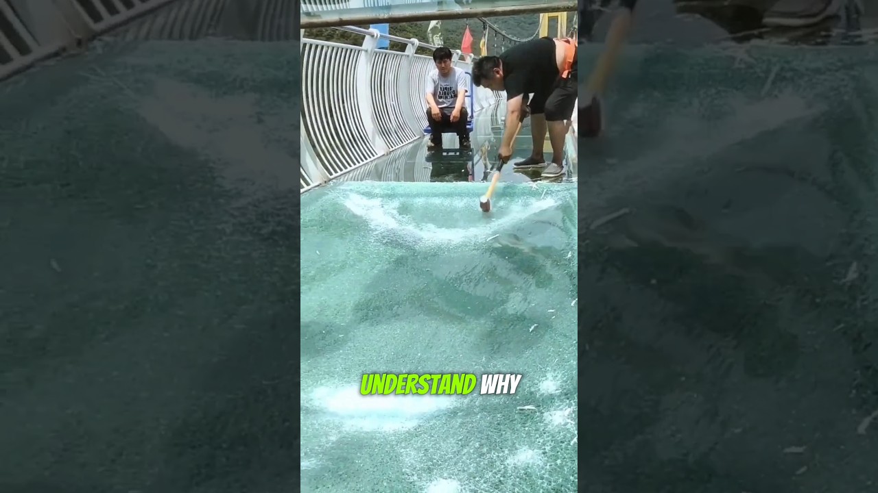 Man Breaks Glass Bridge in China 😲