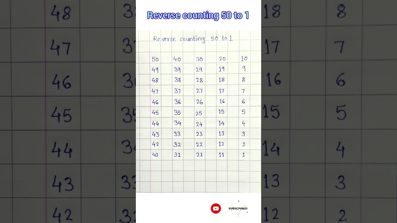 Fun Reverse Counting from 50 to 1 🧮 | Math Practice for Kids