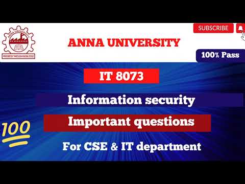 IT 8073 Information security important question ✔️👍|For CSE & IT dept| Be Prepare for the exam👍
