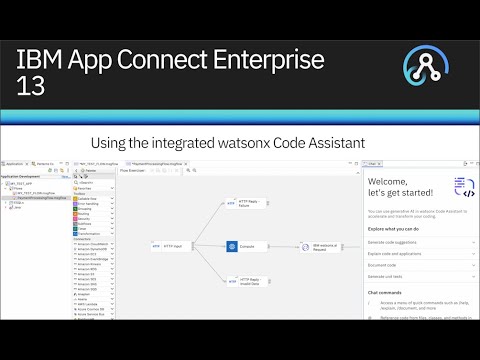 Using the integrated watsonx Code Assistant in the IBM App Connect Enterprise Toolkit.