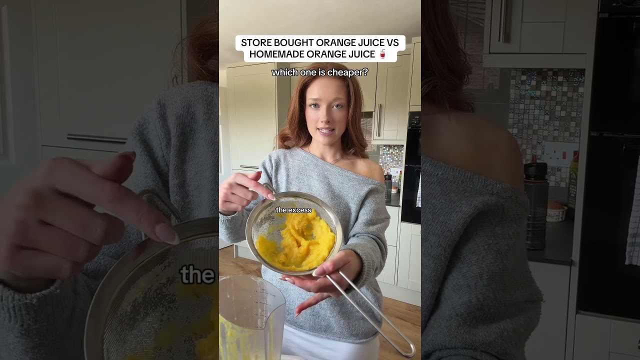 STORE BOUGHT ORANGE JUICE VS HOMEMADE ORANGE JUICE 🥤 which one is cheaper? #orangejuice #homemade