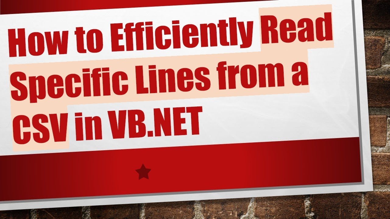 Read Specific CSV Lines in VB.NET 📄