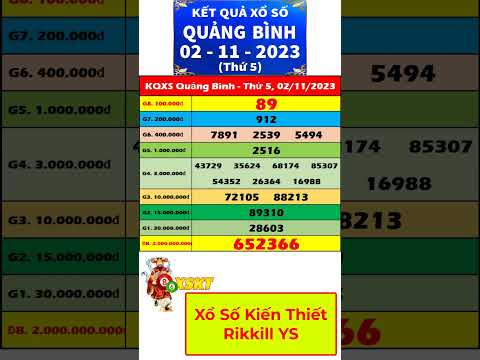 Xổ số Quảng Bình ngày 2 tháng 11 | XSQB - KQXQB - SXQB | Xổ số kiến thiết Quảng Bình #shorts