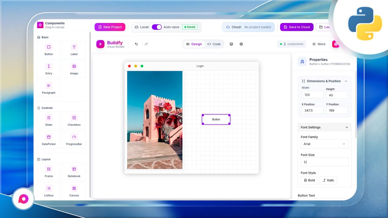 Python GUI Builder | Modern GUI With Python | Automate Tkinter GUI Creation - Use Drag and Drop