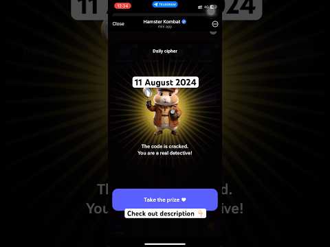 Hamster Kombat 11 August Daily Cipher Code