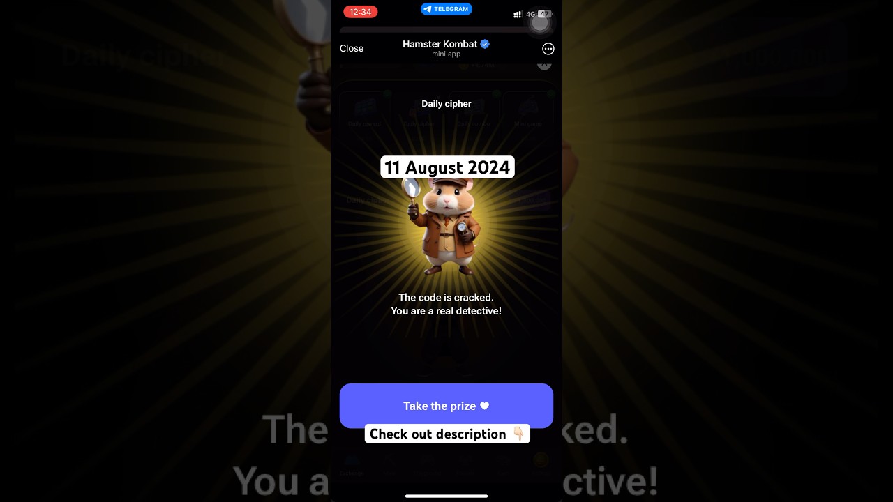 Hamster Kombat Daily Cipher Code for August 11 🐹