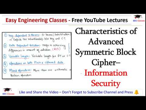 Advanced Symmetric Block Cipher Characteristics | Information Security Lectures in Hindi