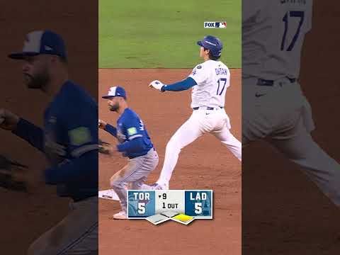 Ohtani CAUGHT Stealing ๐ #Dodgers #ohtani #bluejays #baseball #worldseries