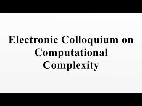 Electronic Colloquium on Computational Complexity