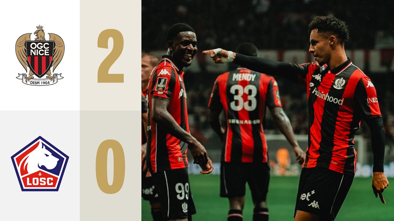 NICE Domine Lille avec une Victoire 2-0 en J10 de Ligue 1 ⚽