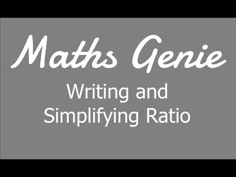 Writing and Simplifying Ratio