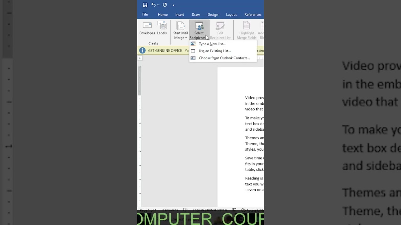 MS Word Mein Mail Merge Kaise Kare? ✉️
