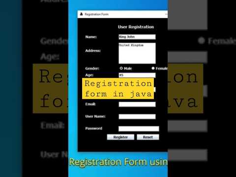 Registration form using java JDBC #ytshorts #trending #viralvideo #viral #shortsfeed #shorts