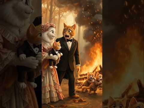 🔥 Heroic Cat Family Saves Forest! 🐱💪A Heartwarming Tale of Courage & Kindness 🌲✨ #shorts #viralshort