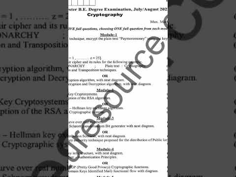 cryptography vtu question paper 2022