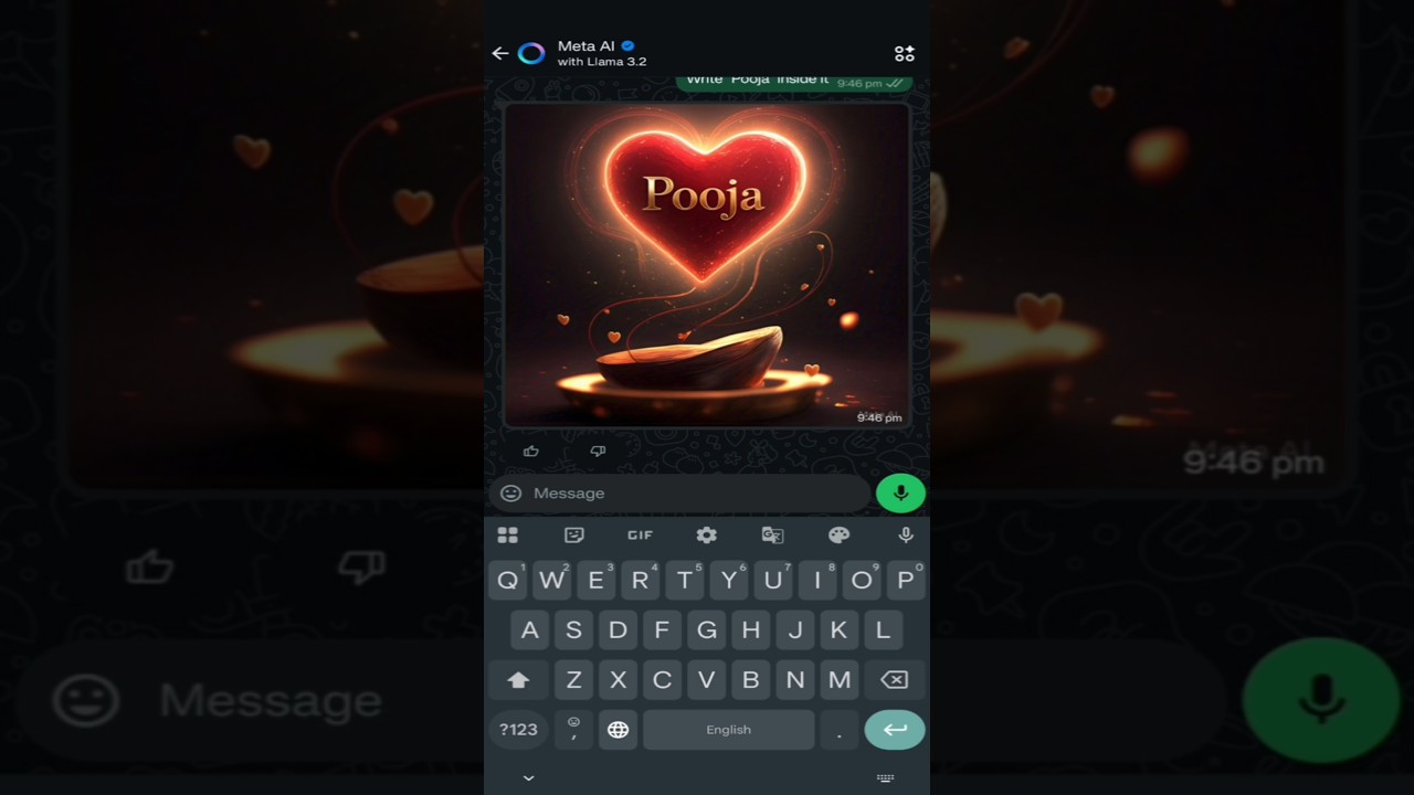 Meta AI on WhatsApp: Generate Your Name Image ✨