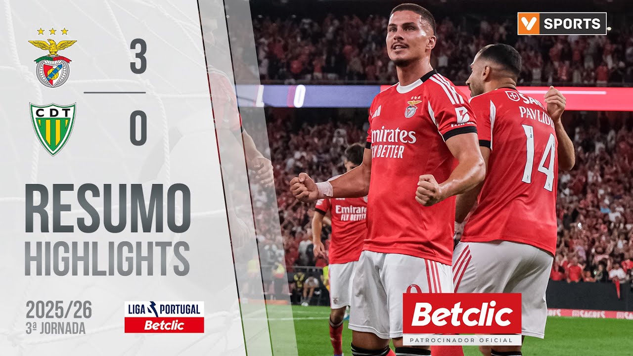 Benfica vence Tondela por 3-0 na Liga 25/26 ⚽