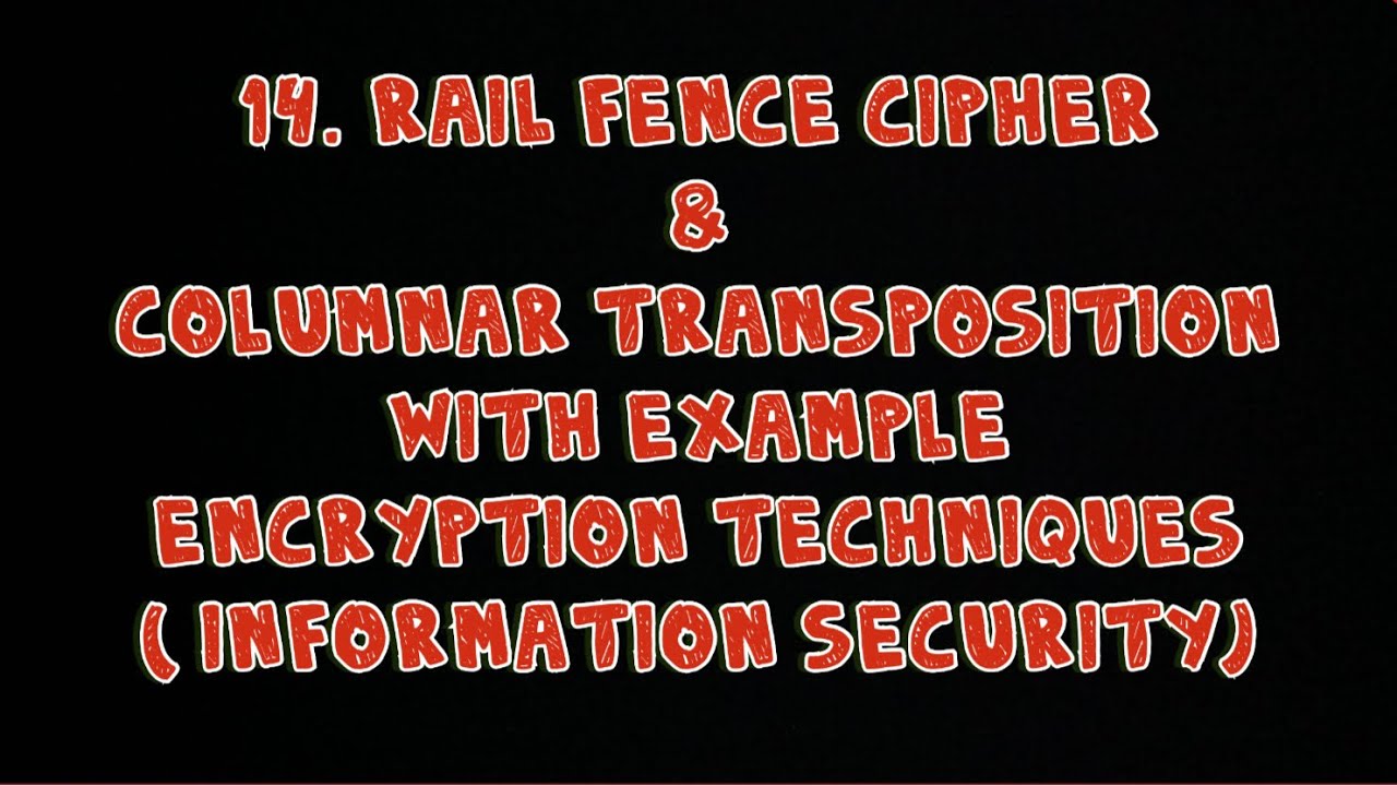 Master Rail Fence & Columnar Transposition Ciphers with Examples π