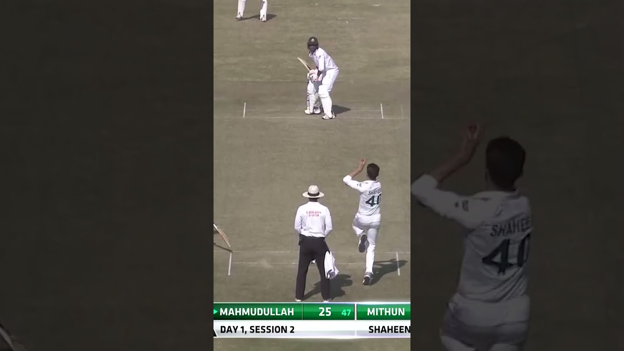 PCB Archive - Shaheen Afridi 4๏ธโฃ Wicket Attacking Spell | PAK vs BAN 1st Test, 2020 #Shorts M2D2A