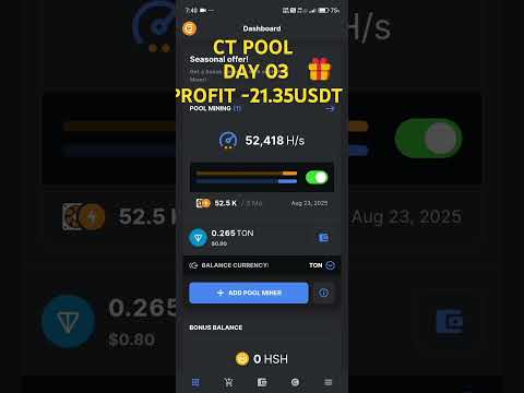 CT pool mining day 03 #bitcoin #bitcoinbinance #crypto #cryptotab #cryptocurrencyexchang