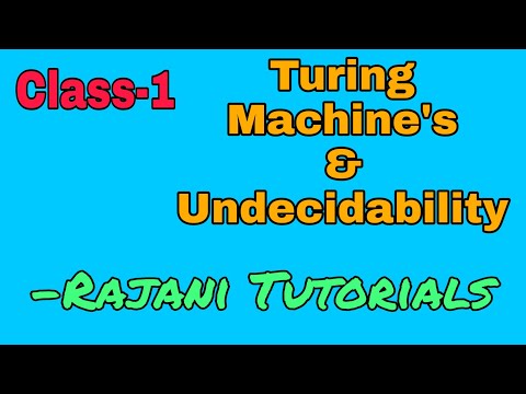 Formal Languages and Automata Theory | Flat |Turing Machine's | Class-1| Rajani Tutorials