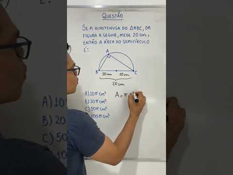 Área do Semicírculo limitado por uma Circunferência circunscrita a um Triângulo Retângulo. #shorts
