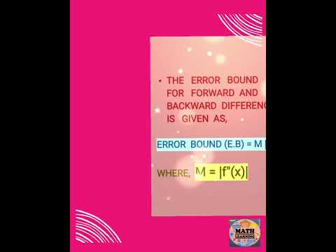 Expressions for Forward and Backward Differences along with Error Bounds #mathematics #mathshorts