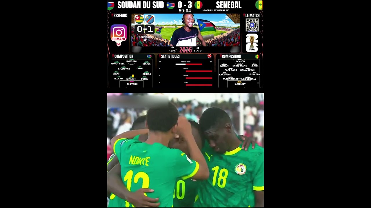 Sénégal écrase le Soudan du Sud 5-0 et se rapproche du Mondial 2026 ⚽