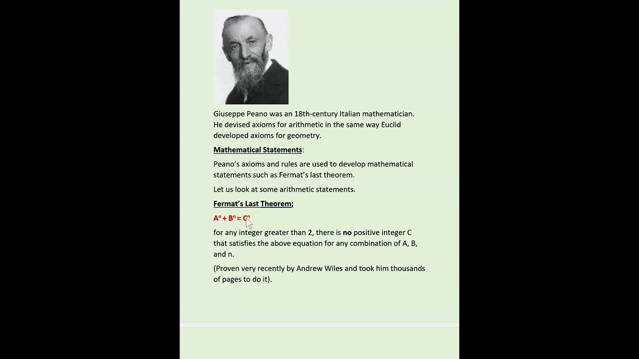 Discover Peano's Arithmetic: A Deep Dive into Its Axioms and Key Mathematical Statements 🧮