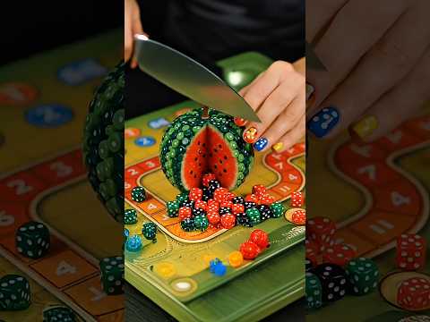 Cutting a Watermelon Made of Ludo Dice ๐๐ฒ | Satisfying ASMR Short #OddlySatisfying #asmr #aiasmr