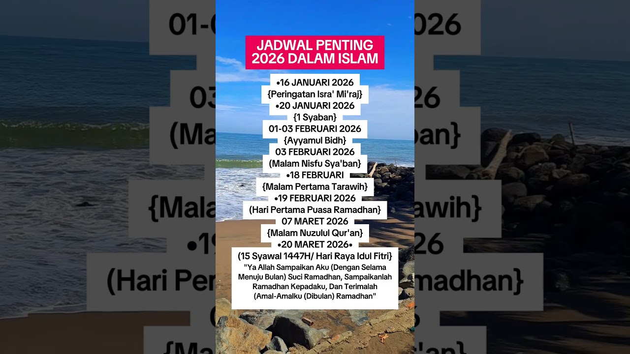 Jadwal Penting Islam 2026 | Simpan & Bagikan