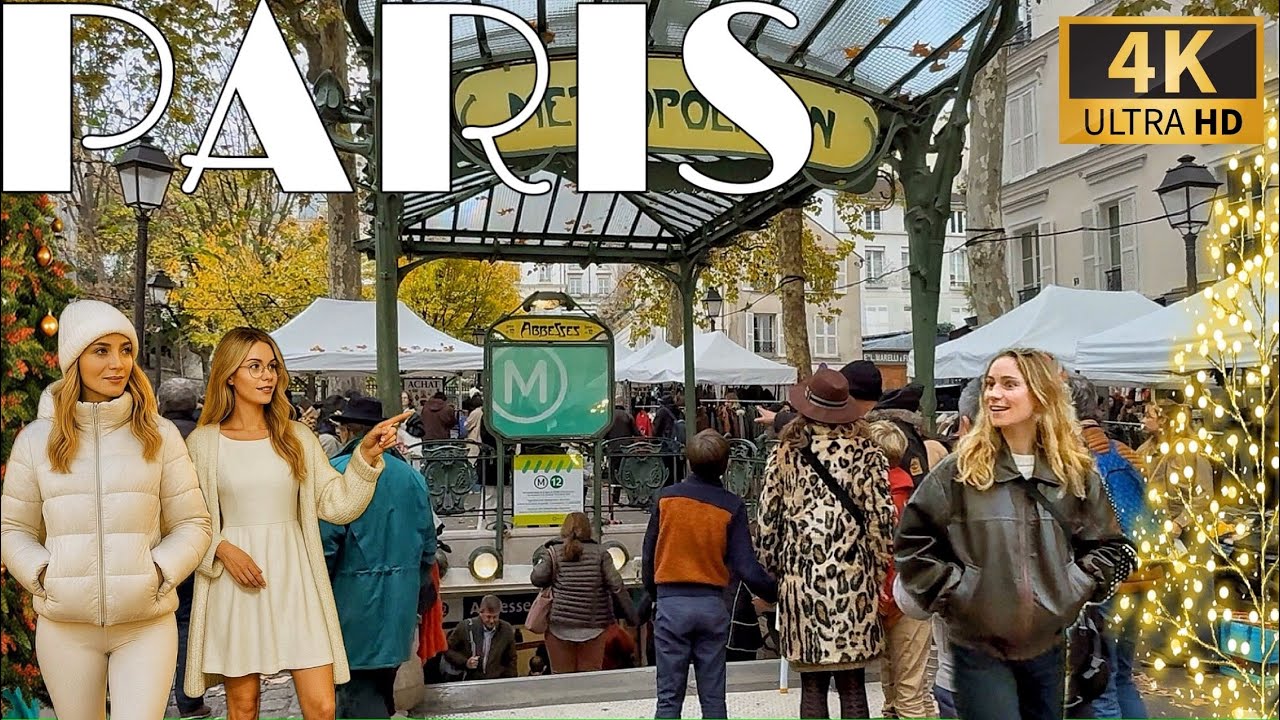 Paris Winter Walk in Montmartre 🇫🇷 4K 120FPS