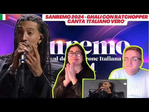 Sanremo 2024 - Ghali con Ratchopper canta "Italiano vero" | 🇩🇰REACTION