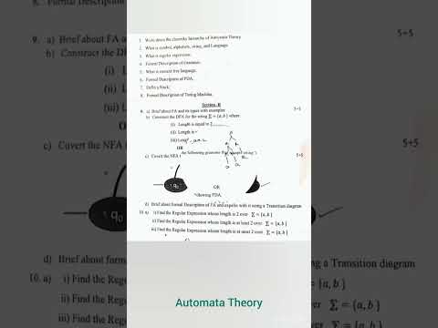 #M.sc Maths#Automata Theory &Formal languages#Important&Important questions