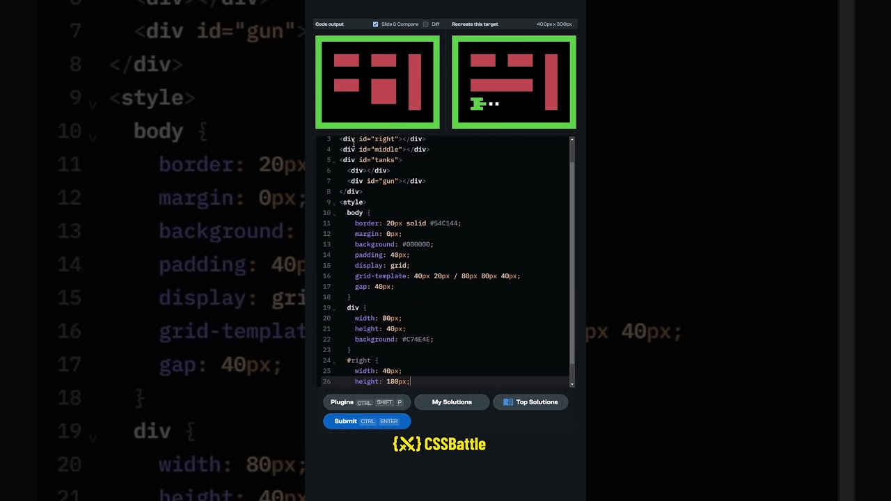 CSS Battle #120 - Tank Solution 🚀