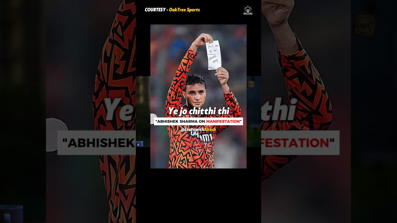 Abhishek Sharma on Manifestation 🔥 🤫 #shorts #abhisheksharma