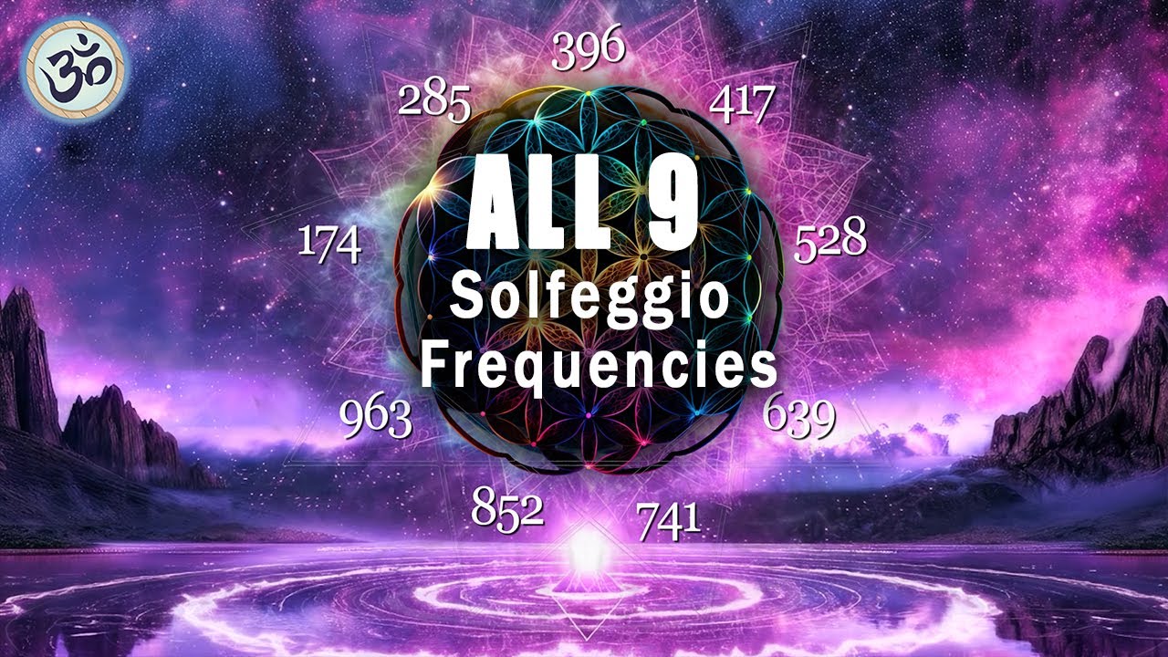 All 9 Solfeggio Frequencies, No Loop, Full Body Detox, Healing Frequencies, Meditation Music