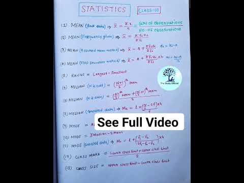 Statistics all Formula class10 #cbse #ncert #formula #maths