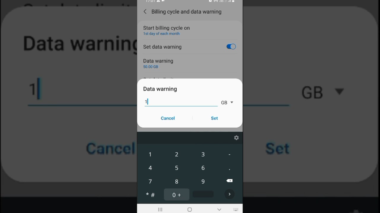 Samsung Mobile Data Warning Setup π±