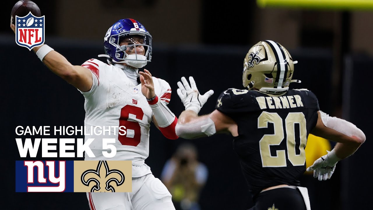 NY Giants vs Saints Week 5 Highlights π