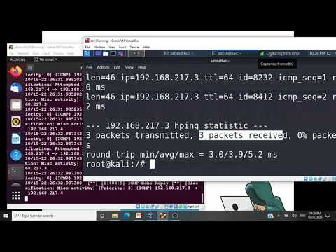 Hping3 Demo- Kali Linux - Ping Flood and SYN Flood Attack - DOS and DDOS - Explained - CSE4003