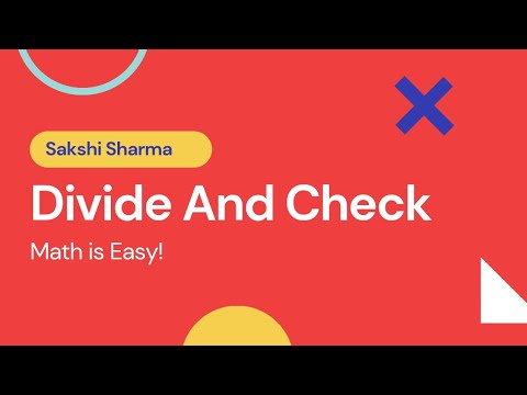 Divide & Check || 2 digit number || Maths for Primary Classes