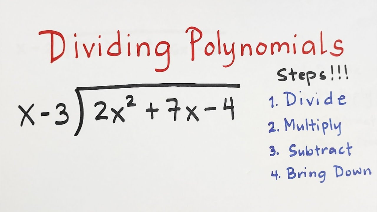 Dividing Polynomials Using the Long Division Method