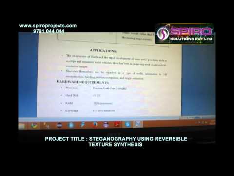 STEGANOGRAPHY USING REVERSIBLE TEXTURE SYNTHESIS