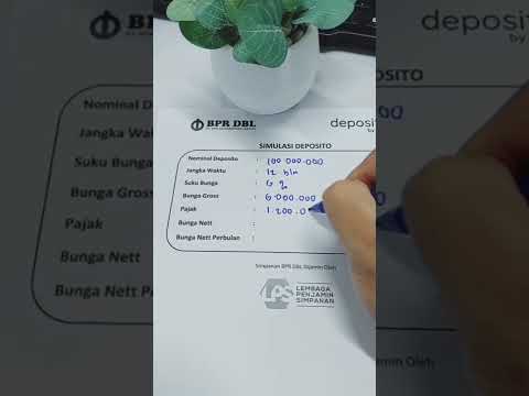 Simulasi Deposito 100jt Bunga 6% di BPR DBL 🔥 #depositobpr #bprdbl