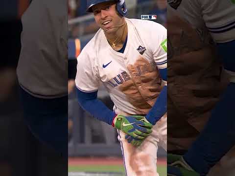 George Springer takes a HARD hit to the forearm 🤕 #bluejays #mlb #baseball #worldseries