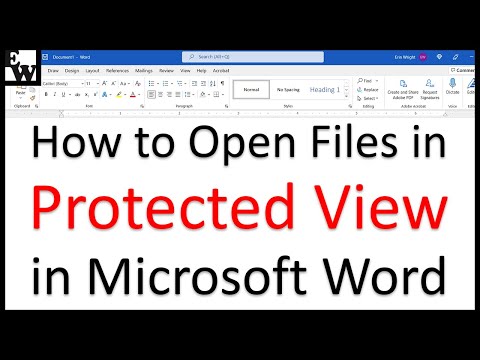 How to Open Files in Protected View in Microsoft Word