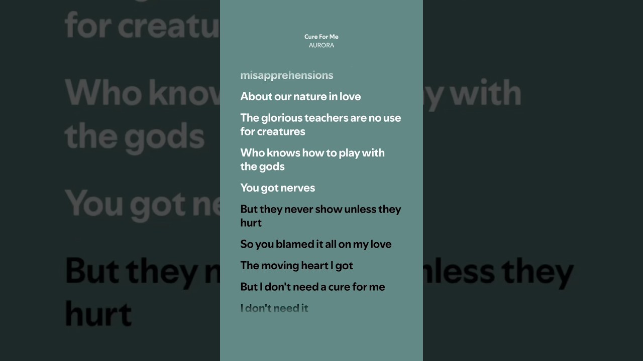Cure For Me - AURORA Lyrics 🎶