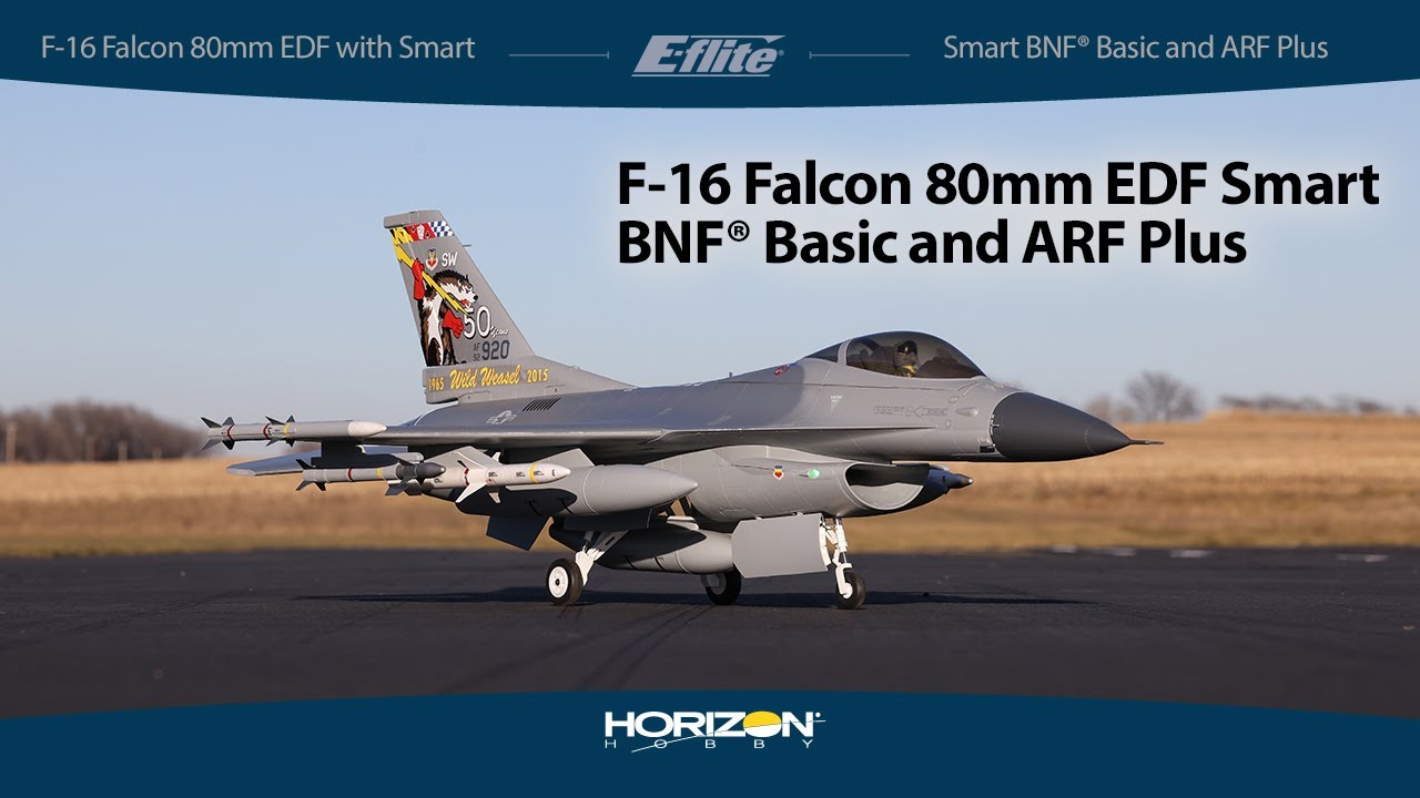 E-flite® F-16 Falcon 80mm EDF – Smart BNF® Basic & ARF Plus ✈️