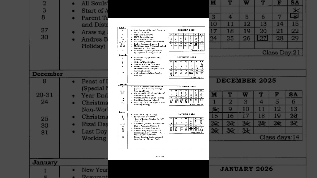 DepEd School Calendar SY 2025-2026 📅